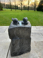 Grey Two Birds Water Feature With Light Garden Giftwear Outdoor Decor Decoration8
