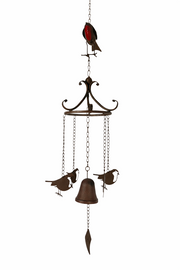 Rustic Metal Robin Hanging Windchime Garden Gift Decor Decoration Hanging Hook7