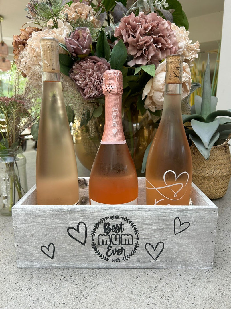 Best Mum Ever Double Sided Hamper Grey Gift Box Storage Wood Crate 2 Sizes7