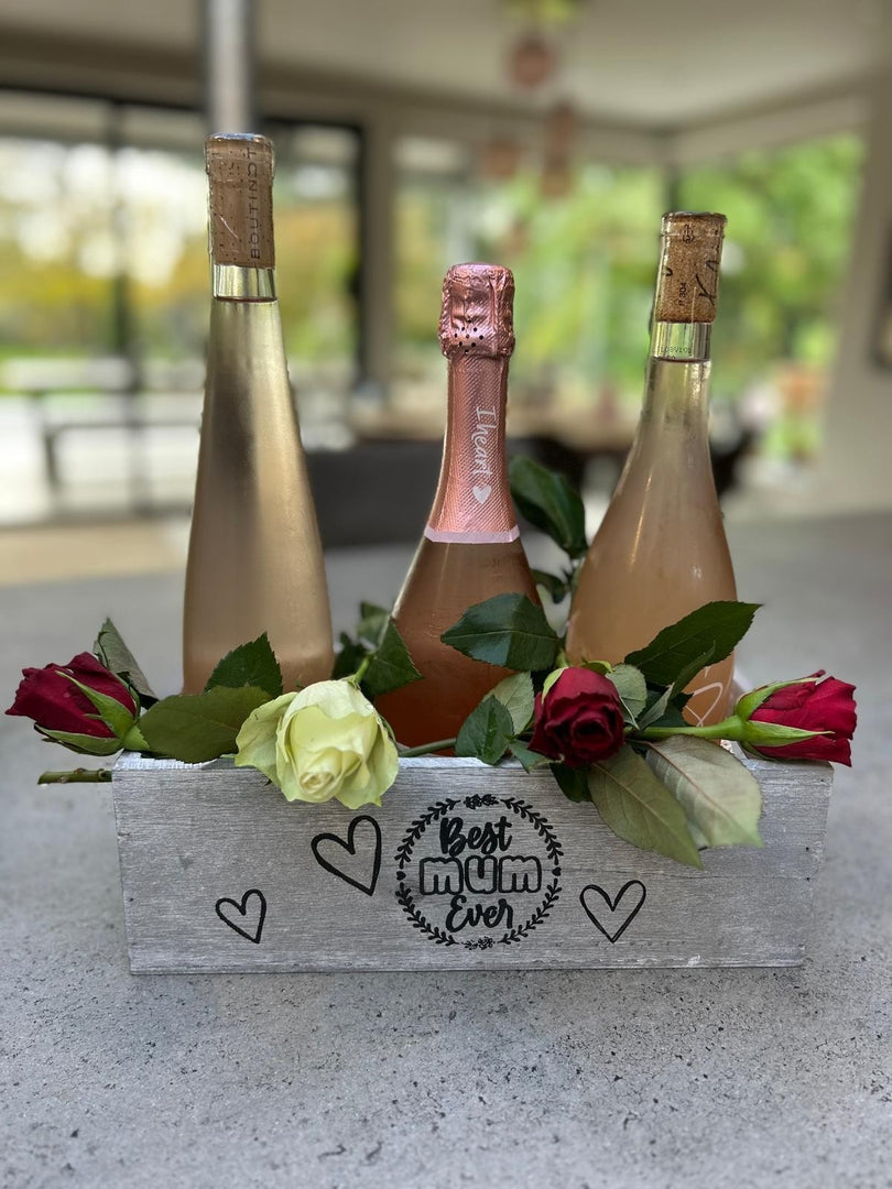 Best Mum Ever Double Sided Hamper Grey Gift Box Storage Wood Crate 2 Sizes15