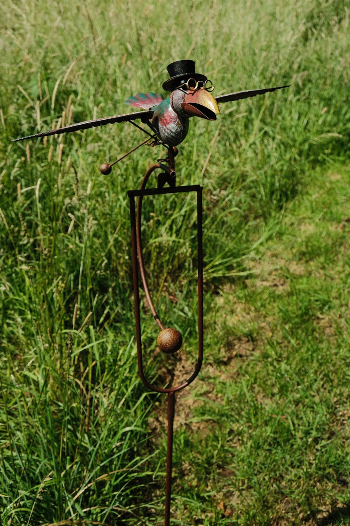 Colourful Flying Rocking Balancing Crow Rocker Garden Ornament Decoration Stake18