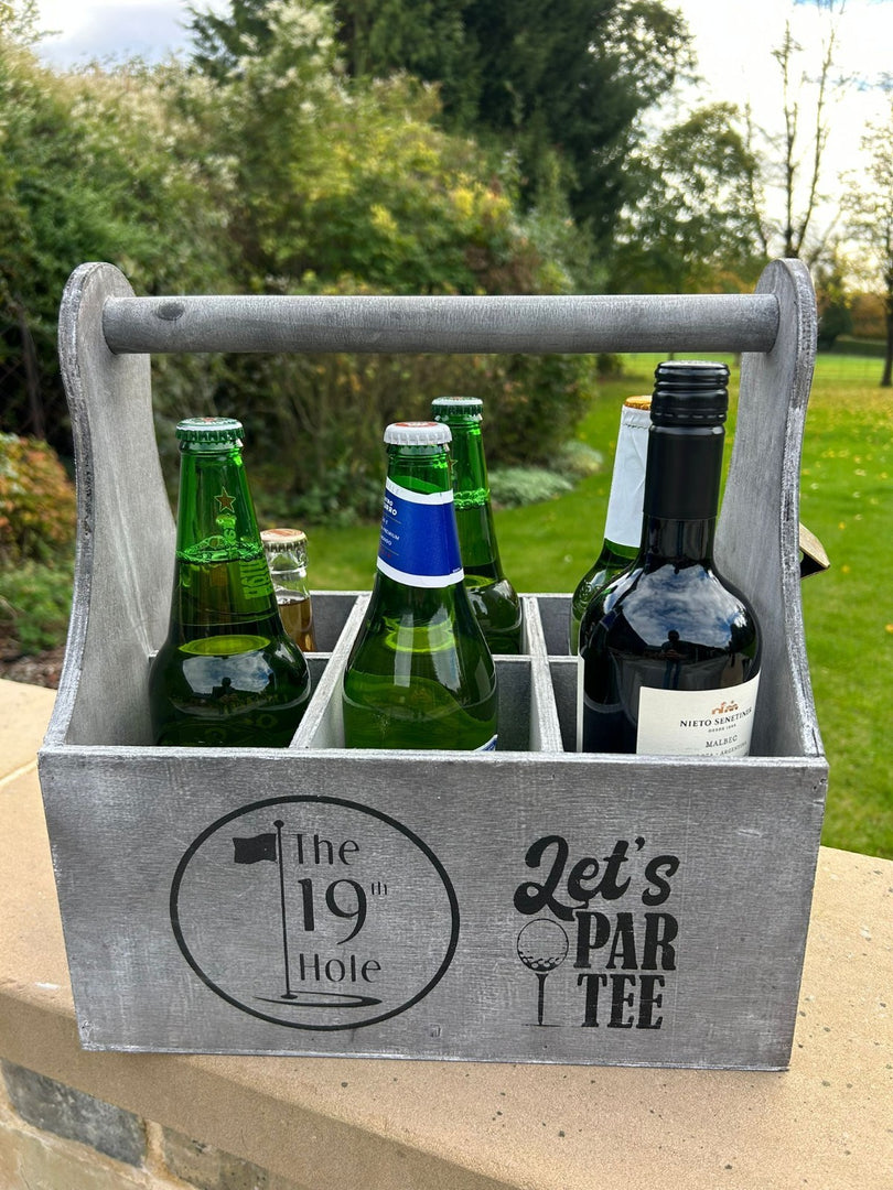 Wooden Golf Bottle Gift Box Carrier Golfer 19th Hole Gift Novelty Xmas Large0