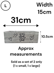 Worlds Best Dad Grey Gift Box Storage Wood Crate 2 Sizes Hamper Father Xmas2