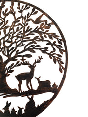 Bronze Woodland Tree Of Life Metal Garden Outdoor Wall Art Plaque 40cm Diameter3