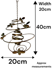 Bee Spiral Hanging Mobile With Bells Gold Garden Ornament Hive Decoration Gift1