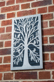 Zinc Tree of Life Wall Mirror with Birds Garden Outdoor Wall Plaque Decoration1