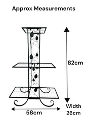 3 Tier Black Metal Shelf Decorative Shelves Freestanding Unit Plant Display1