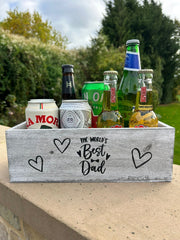 Worlds Best Dad Grey Gift Box Storage Wood Crate 2 Sizes Hamper Father Xmas6