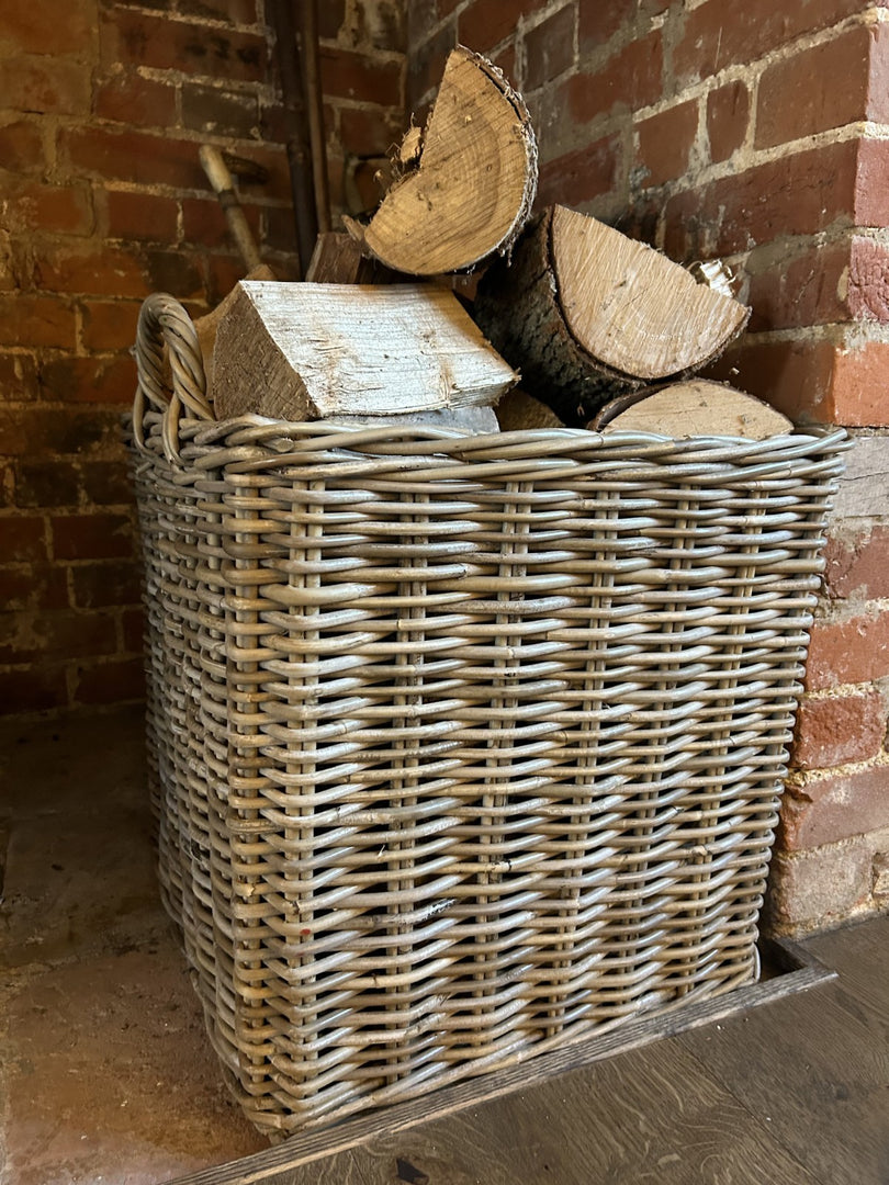NEW Square Kubu Wicker Rattan Log Storage Handmade Traditional Basket Home Decor22