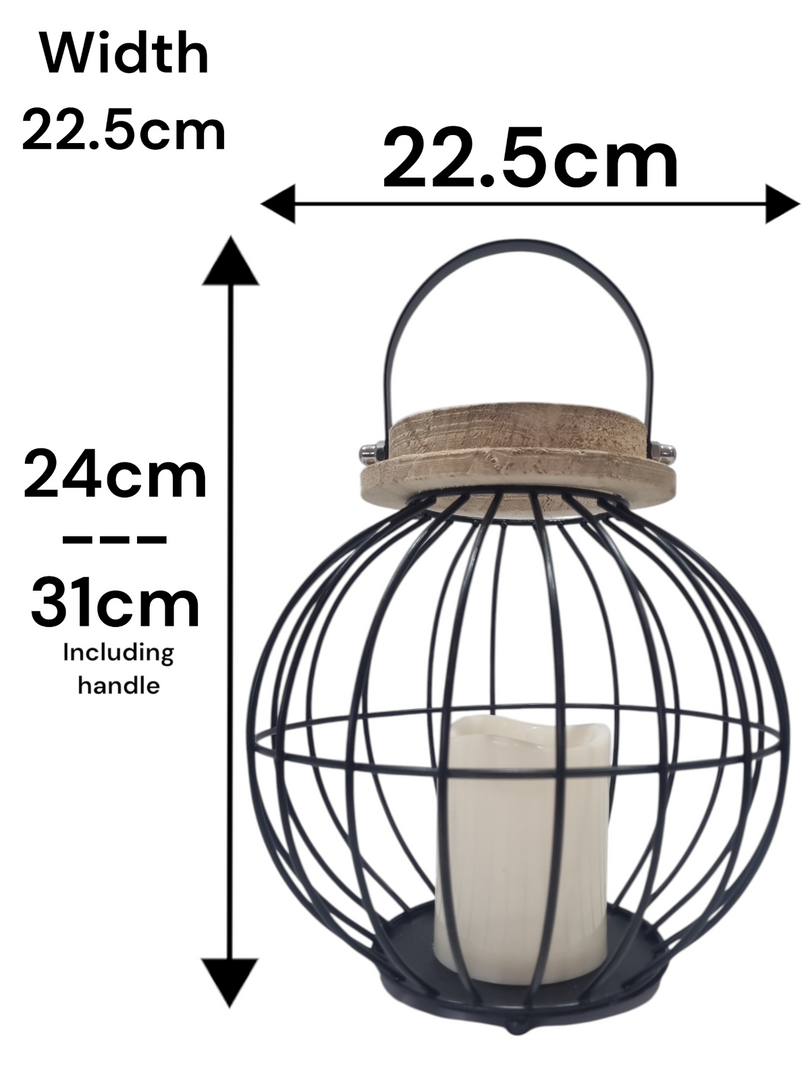 Black Metal Hanging Lantern Candle Holder Rustic Garden Patio Outdoor Decor1