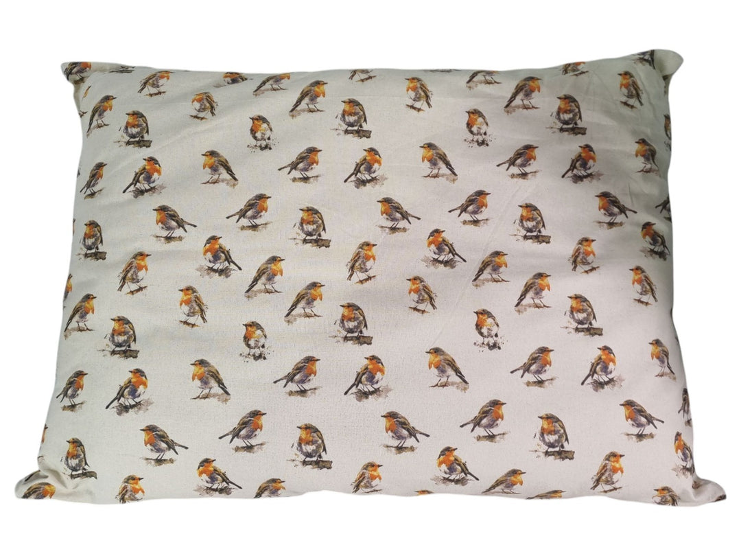 Robin Beige Nature Bird Floor Cushion Red Blue Dog Bed Christmas Indoor Gift18