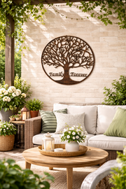 Large Bronze Family Forever Metal Garden Outdoor Wall Art  Plaque 80cm Diameter0