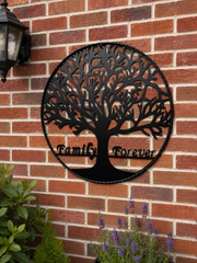 40cm Wall Art Black Tree of Life 'Family Forever' Garden Home Decoration Gift0