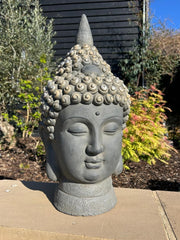 Extra Large Brown Charcoal Buddha Head Garden Gift Decor Decoration Ornament