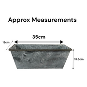 Set Of 2 Bee Zinc Rectangular Garden Planters Plant Herb Pot Embossed