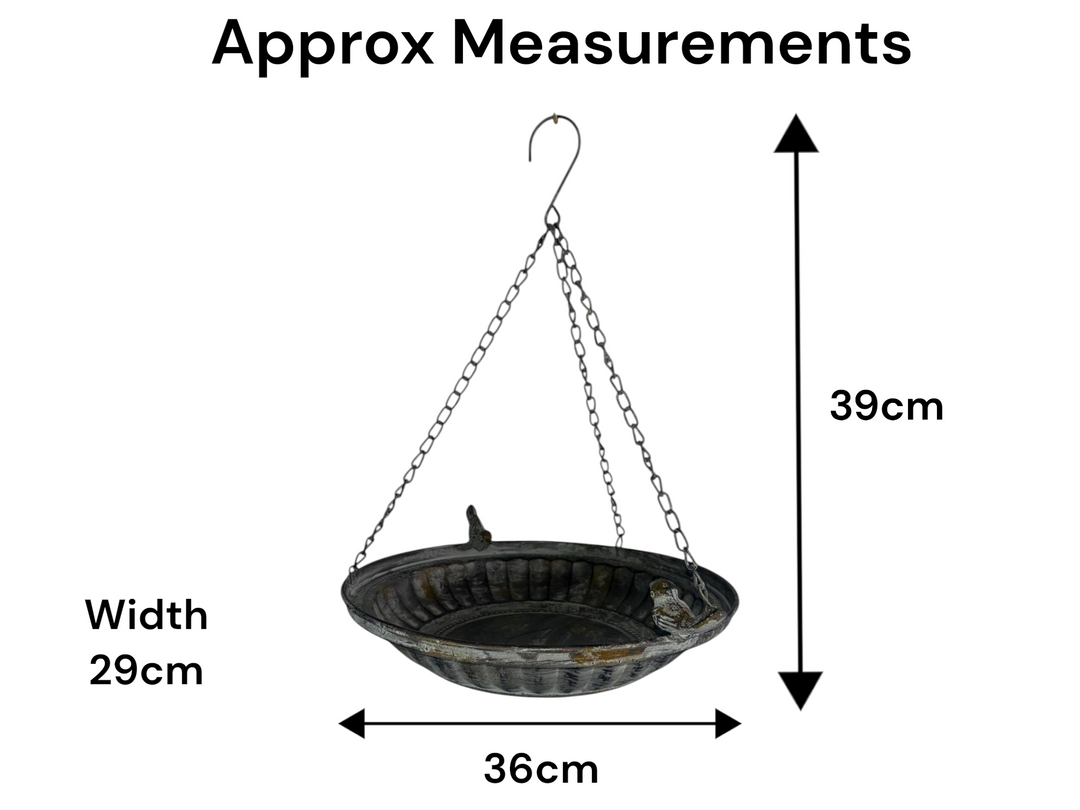 Hanging Classic Bird Bath Water Bowl Seed Nut Feeder Garden Outdoor Decoration