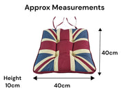 Union Jack UK Box Cushion Seat Pad Kitchen Garden Single Set of 2, 4 or 6 40cm