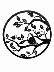 40cm Wall Art Black Robins Robin Bird Nature Garden Home Gift