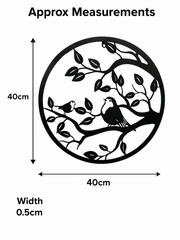 40cm Wall Art Black Robins Robin Bird Nature Garden Home Gift