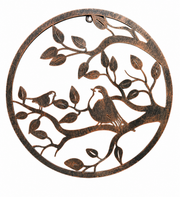 40cm Wall Art Bronze Robins Robin Nature Bird Garden Home Gift