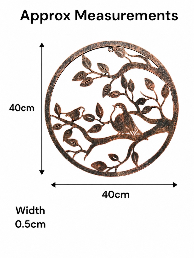 40cm Wall Art Bronze Robins Robin Nature Bird Garden Home Gift