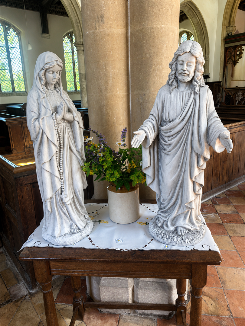 Standing Jesus Christ Or Virgin Mary Detailed Garden Statue Religious Ornament
