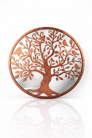 50cm Mirrored Bronze Wall Art Birds In Tree Mirror Garden Home Gift Nature Decor