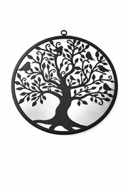 50cm Mirrored Black Wall Art Birds In Tree Mirror Garden Home Gift Nature Decor