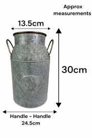 Medium Zinc Churn Planter Flowers Herbs Dimple Effect Design