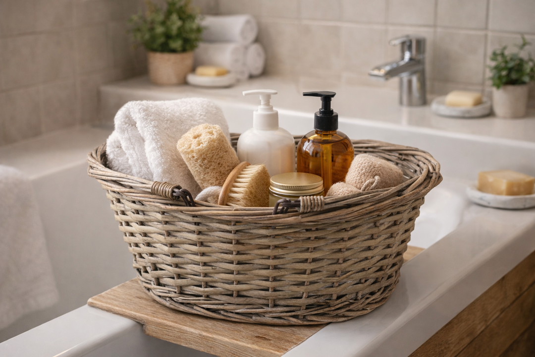 Grey Wicker Shopper Shopping Basket No Liner Fold Flat Handles