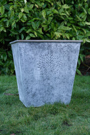 Medium Zinc Square Planter Garden Flowers Trees Plants Pot