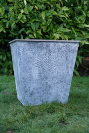 35cm Medium Zinc Square Planter Garden Flowers Plants Set of 2