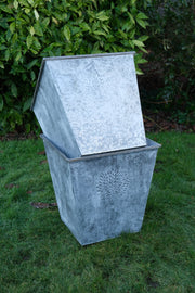 35cm Medium Zinc Square Planter Garden Flowers Plants Set of 2