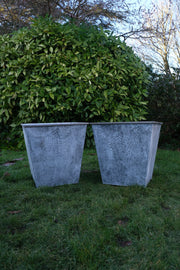 35cm Medium Zinc Square Planter Garden Flowers Plants Set of 2