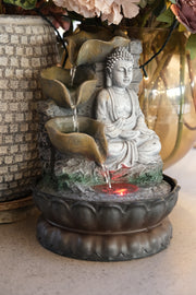 Buddha Waterfeature Garden Decor Decoration With Colour Changing Light Gift