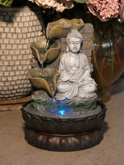 Buddha Waterfeature Garden Decor Decoration With Colour Changing Light Gift