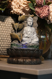 Buddha Waterfeature Garden Decor Decoration With Colour Changing Light Gift