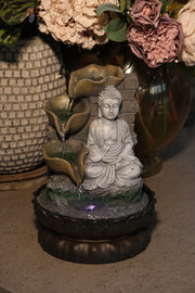 Buddha Waterfeature Garden Decor Decoration With Colour Changing Light Gift