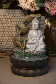 Buddha Waterfeature Garden Decor Decoration With Colour Changing Light Gift