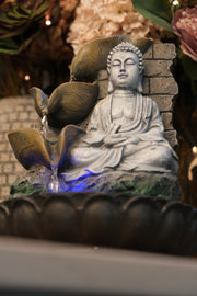 Buddha Waterfeature Garden Decor Decoration With Colour Changing Light Gift