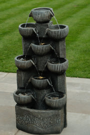 Sparkling Jugs Water Feature Cascading Garden Light Up LED Outdoor Decor Gift