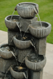 Sparkling Jugs Water Feature Cascading Garden Light Up LED Outdoor Decor Gift