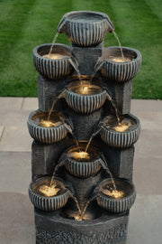 Sparkling Jugs Water Feature Cascading Garden Light Up LED Outdoor Decor Gift
