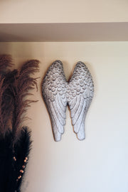 Wall Art Hanging Angel Wings Silver Home Garden Decor Decoration Gift