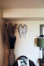 Wall Art Hanging Angel Wings Silver Home Garden Decor Decoration Gift