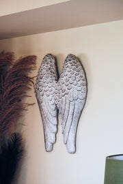 Wall Art Hanging Angel Wings Silver Home Garden Decor Decoration Gift