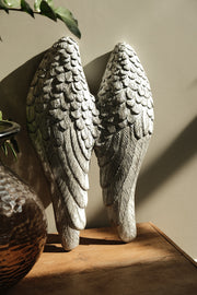 Wall Art Hanging Angel Wings Silver Home Garden Decor Decoration Gift