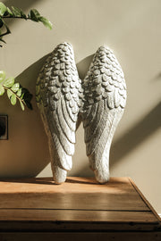 Wall Art Hanging Angel Wings Silver Home Garden Decor Decoration Gift
