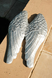 Wall Art Hanging Angel Wings Silver Home Garden Decor Decoration Gift