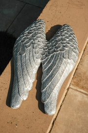 Wall Art Hanging Angel Wings Silver Home Garden Decor Decoration Gift